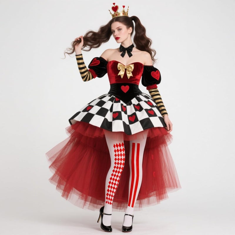 Aczyoxw Women Stockings Costumes Diamond and Hearts Tights Stocks Cosplay for Party - Image 5